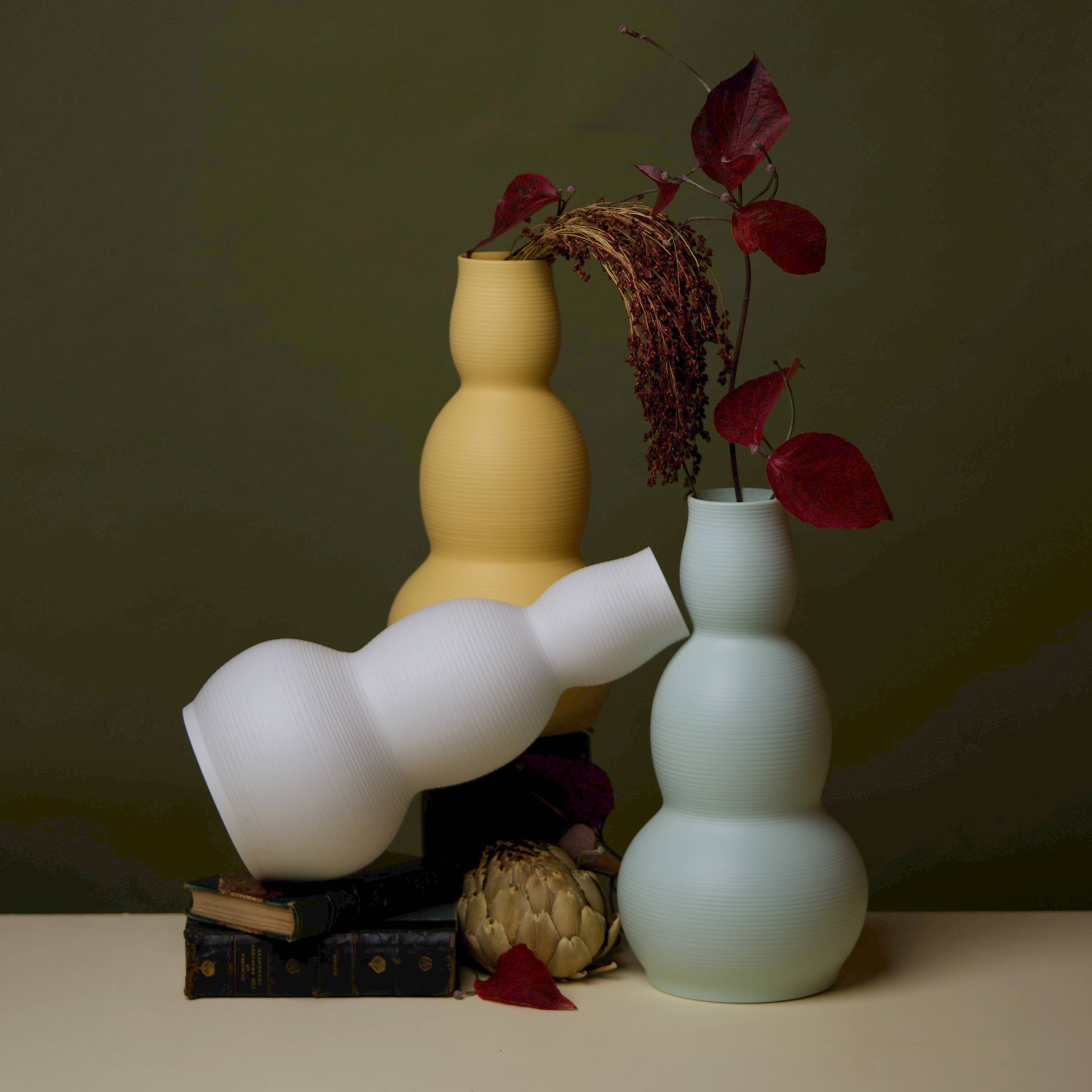 Cold Mountain Matte Porcelain Gourd Vase: Butter