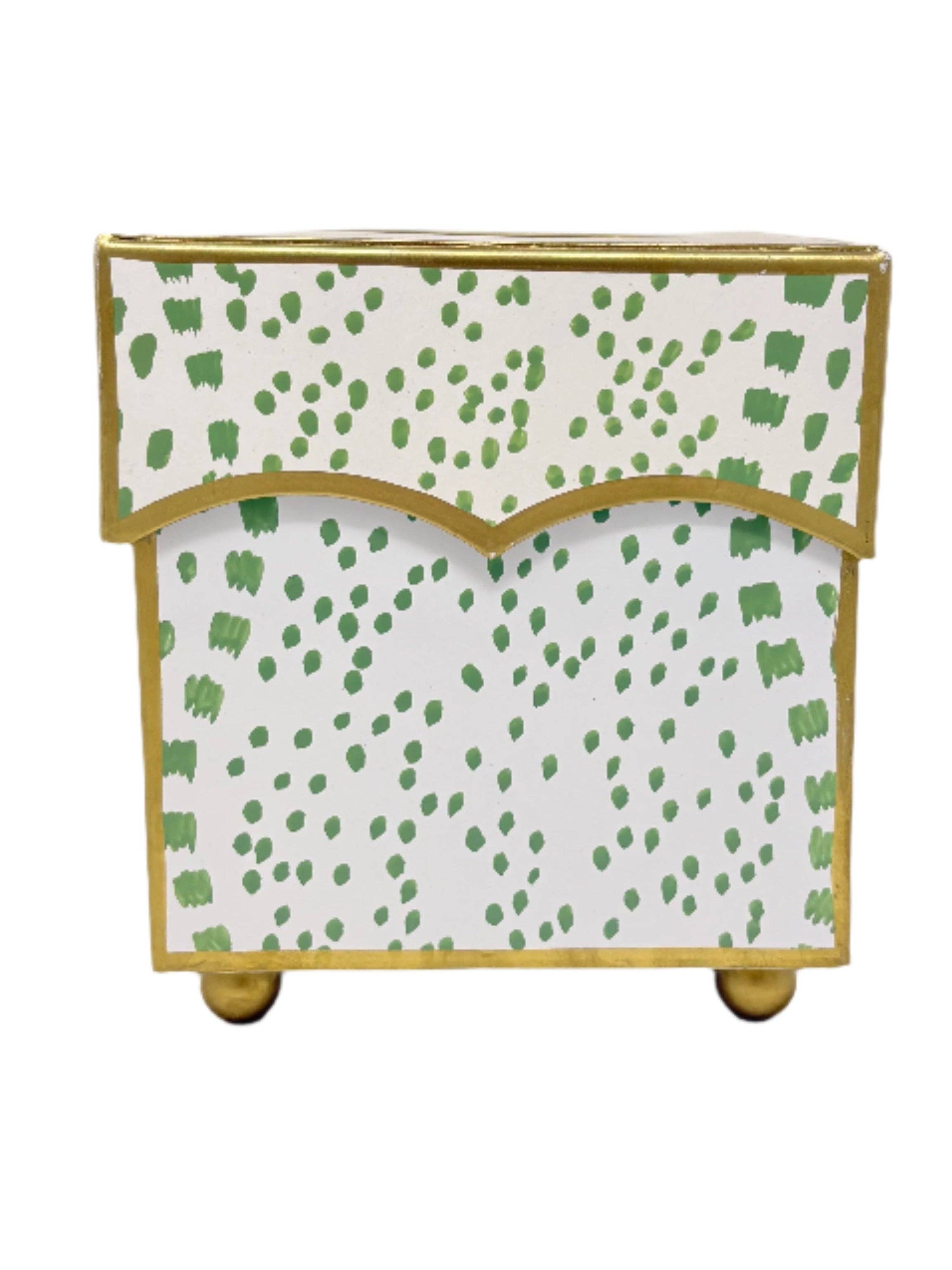 Green Polka Dot Tissue Holder
