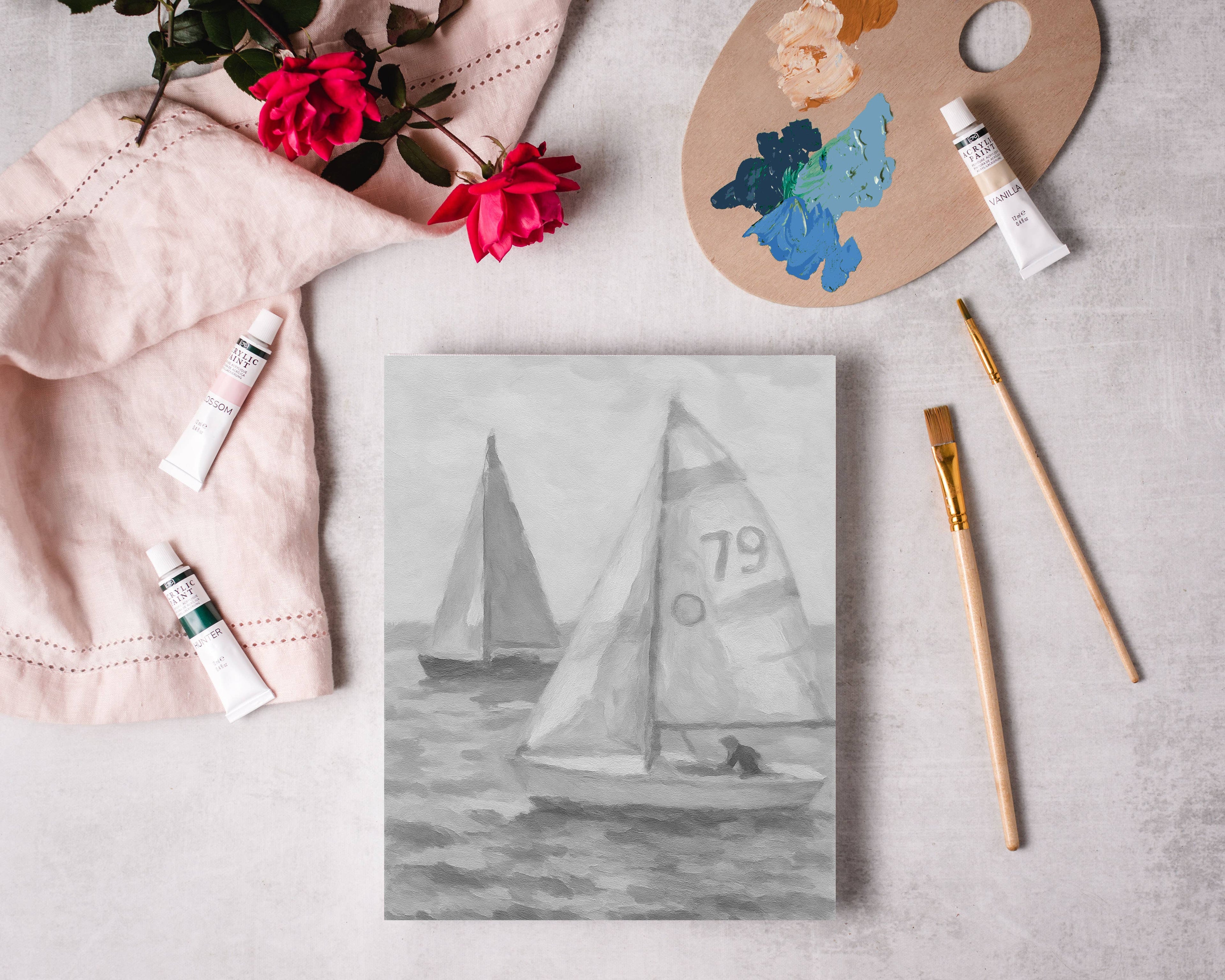 East Coast Regatta painting kit, impressionist painting kit