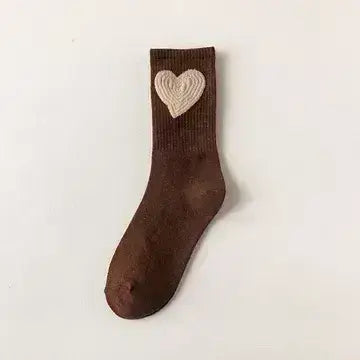 Women's Socks with Hearts: Pink