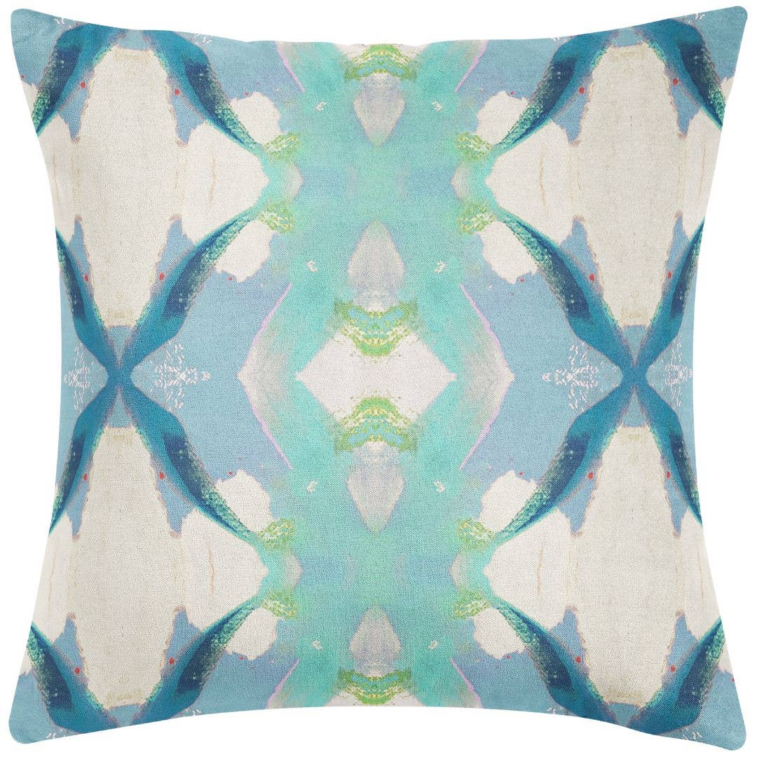 Jasmine Blue Decorative Pillow: 22" x 22" Throw Pillow