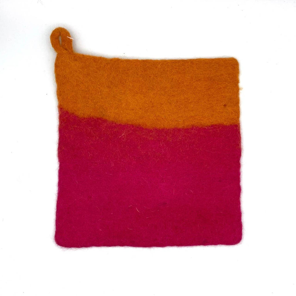 Two-tone Felt Pot Holder: Blue