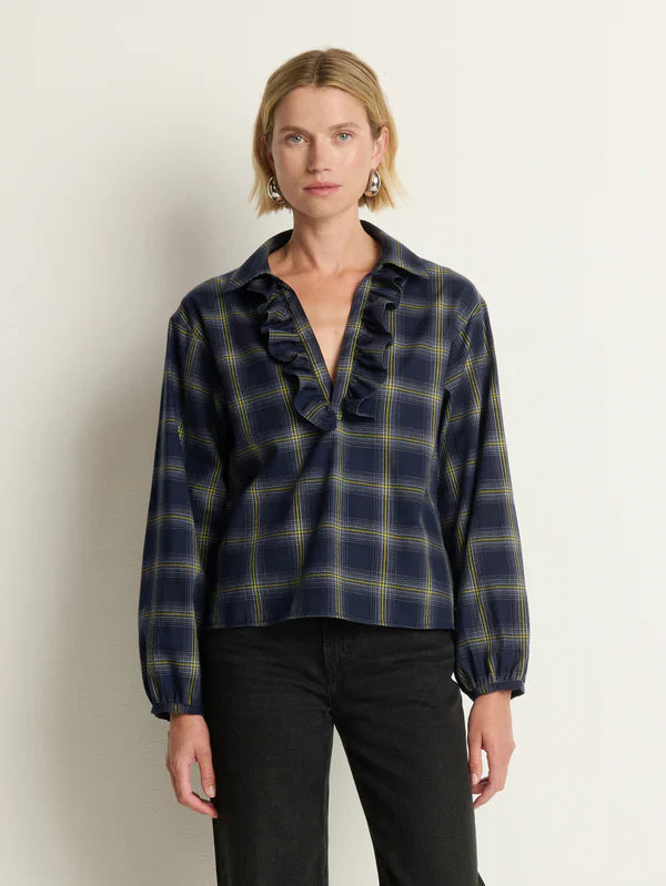 Beckett Blouse Starry Night Plaid