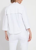 Remi 3/4 Sleeve Denim Jacket White