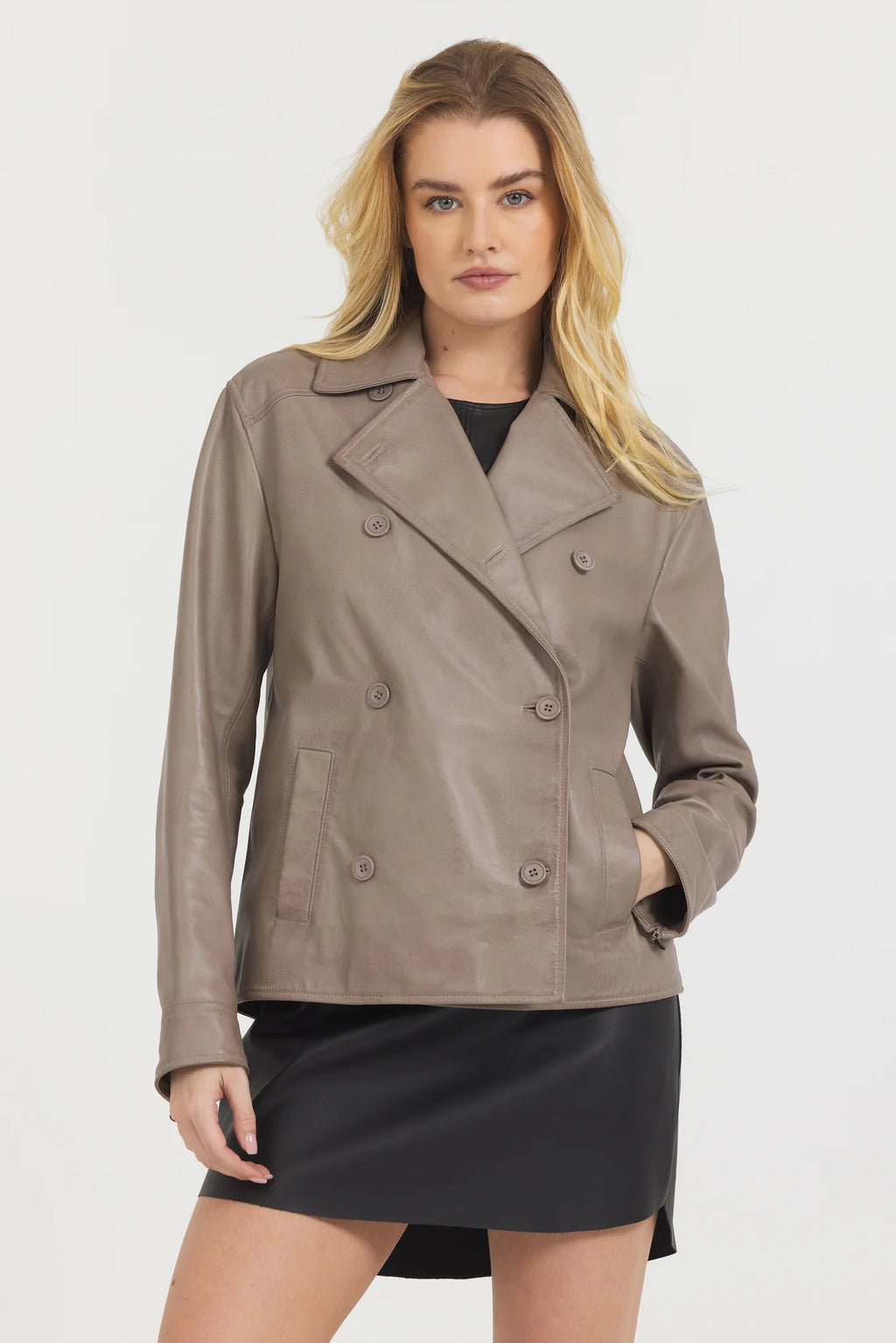 Anna Peacoat Vintage Leather