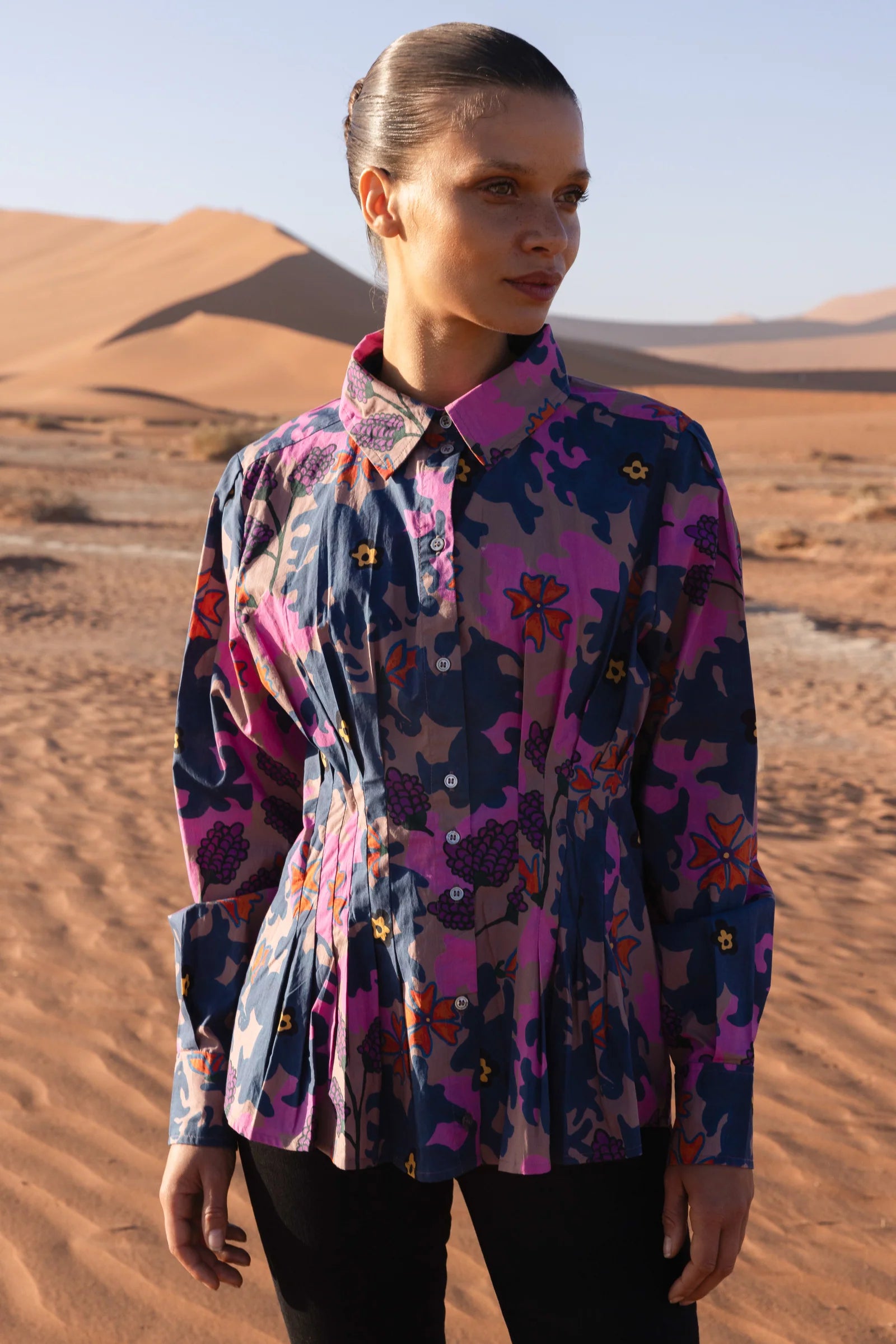 Suzani Navy Elizabeth Blouse