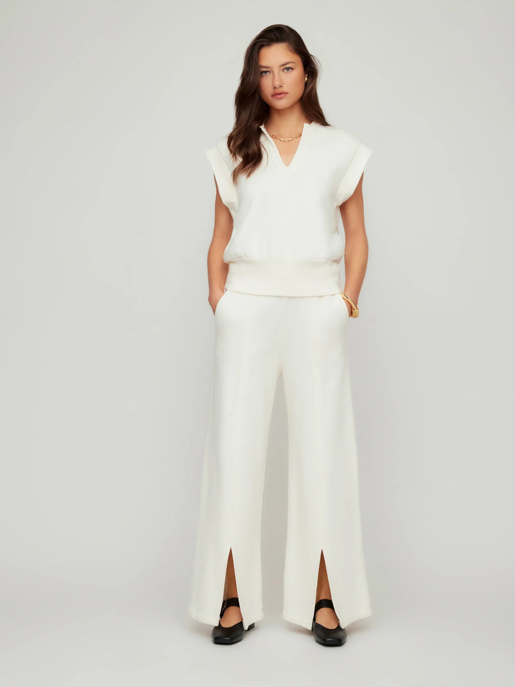 Slit Front Sweat Pant