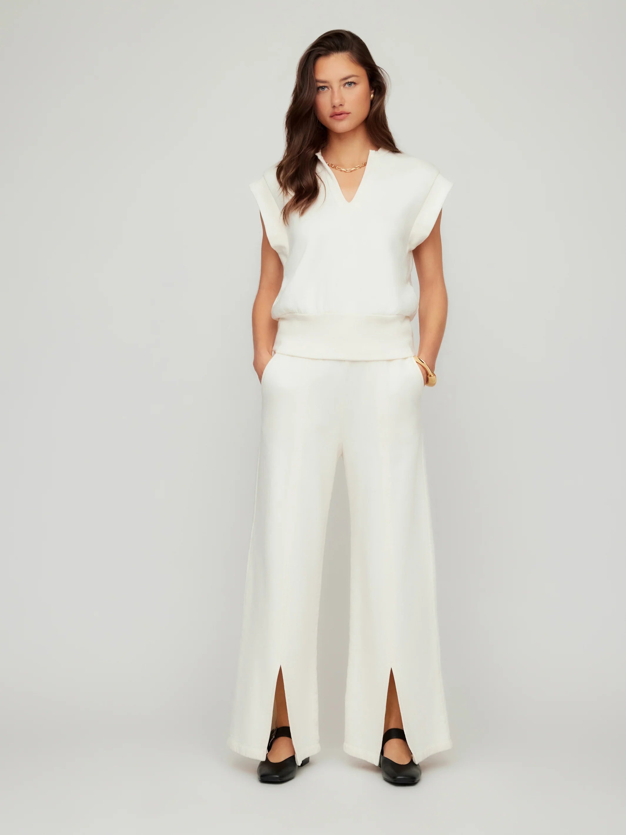 Slit Front Sweat Pant