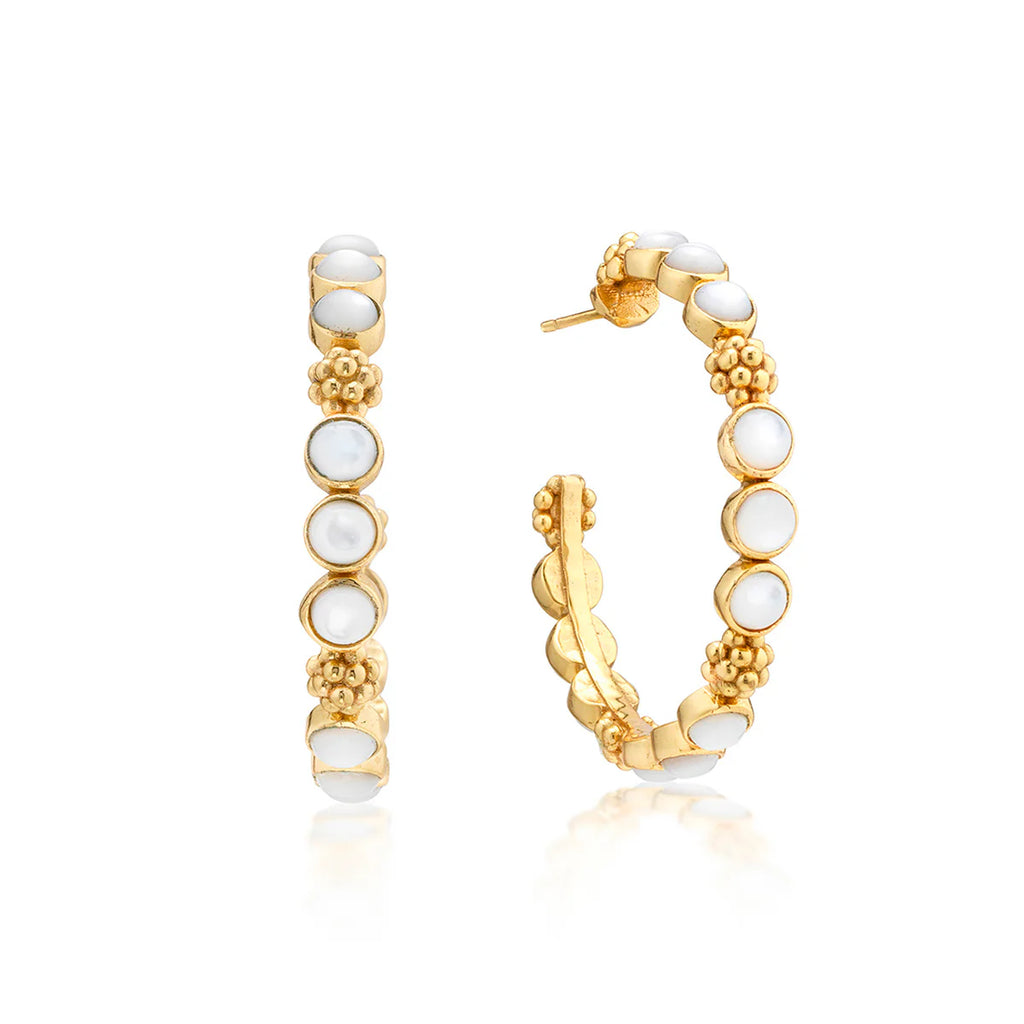 Berry Gem Medium Hoop Earrings