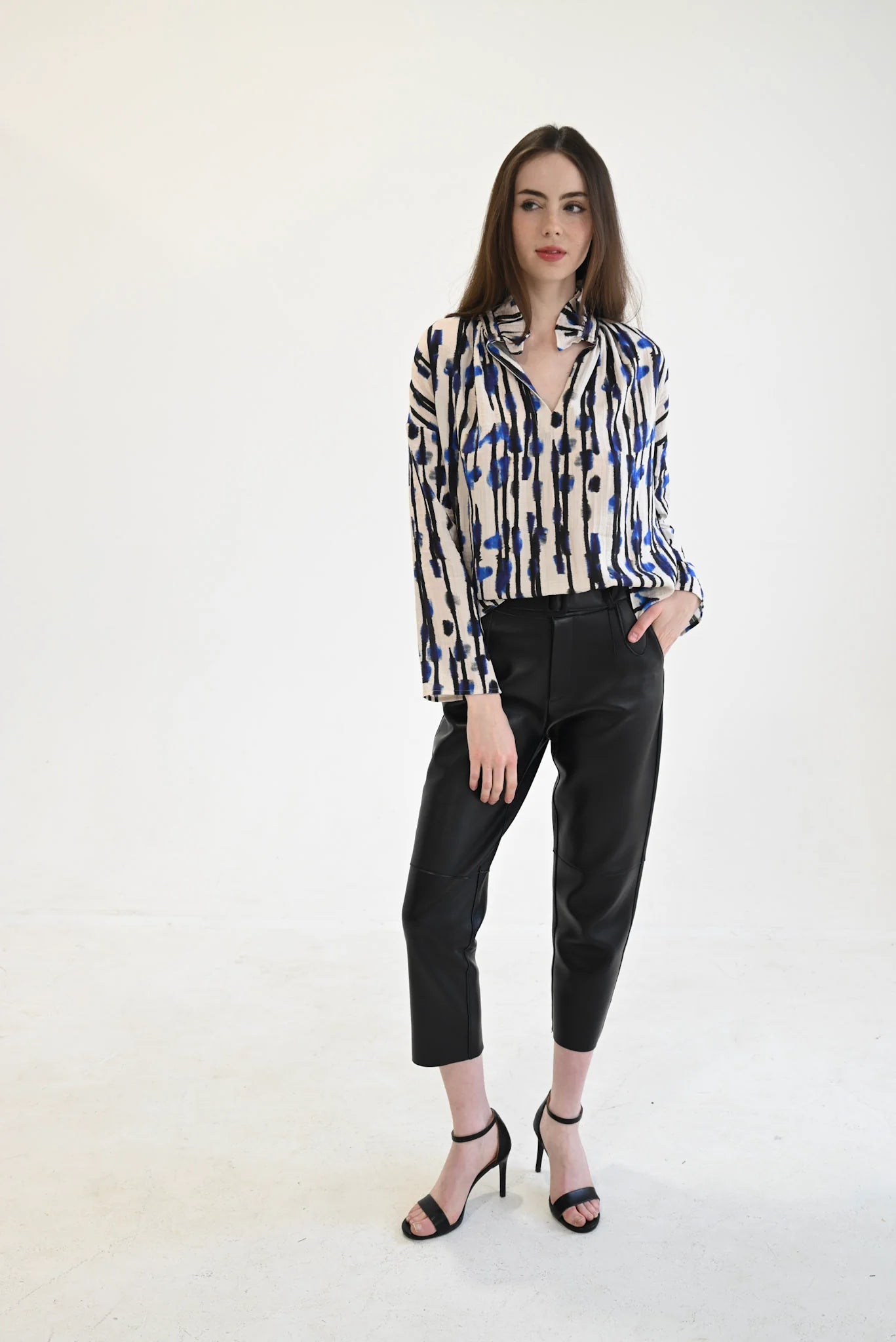 Vicki Long Sleeve Top Fire Stripe