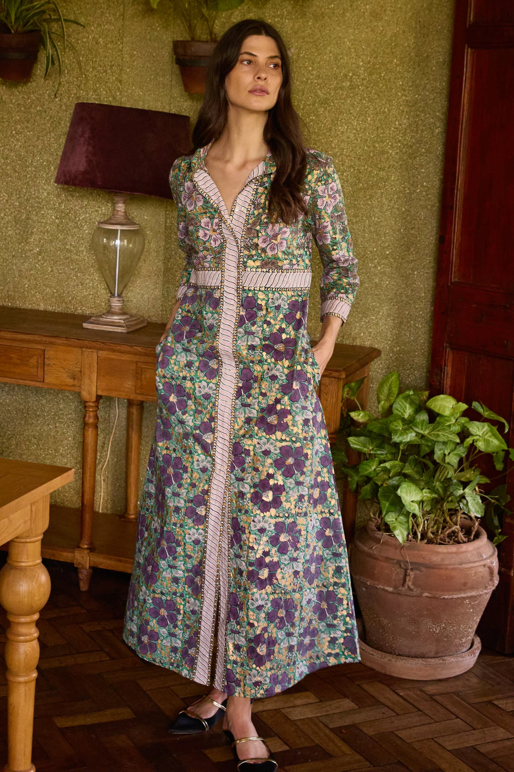 Shirt Dress Maxi Matera Green