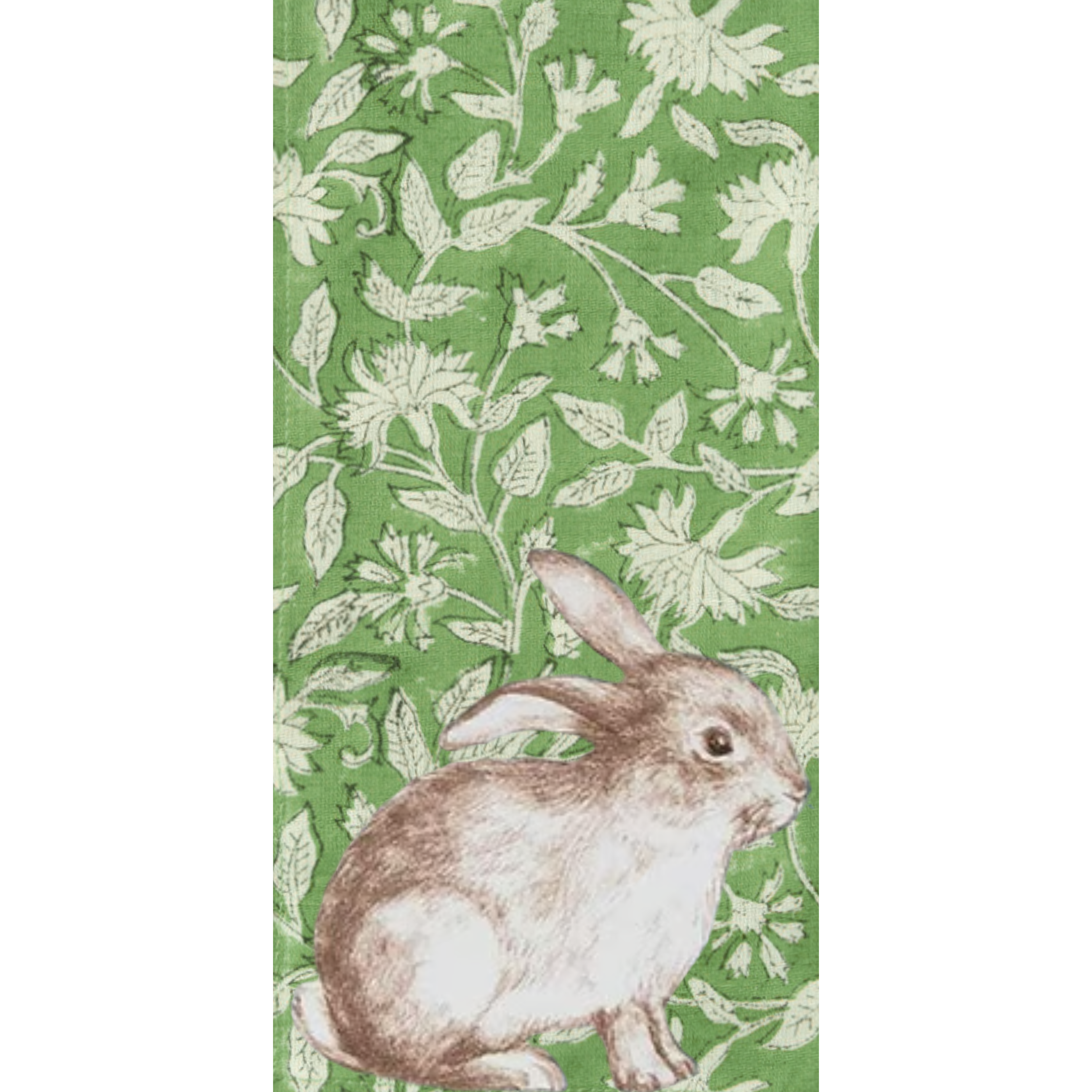 Green Floral Easter Bunny Guest Napkins