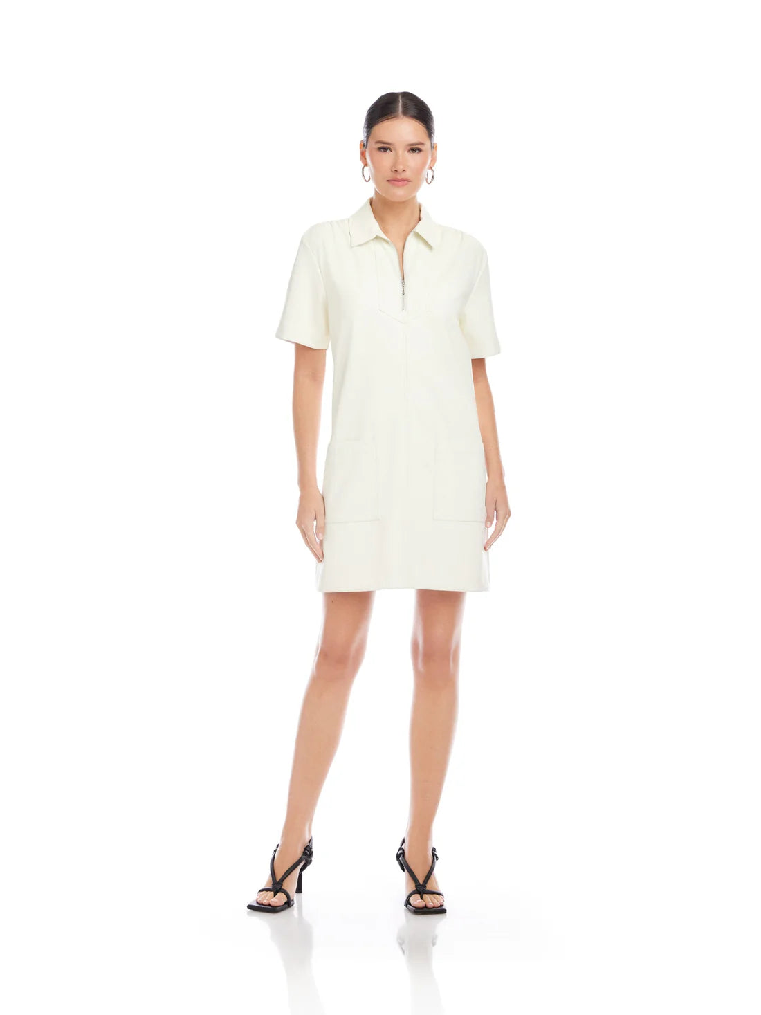 Faux Leather Ivory Dress