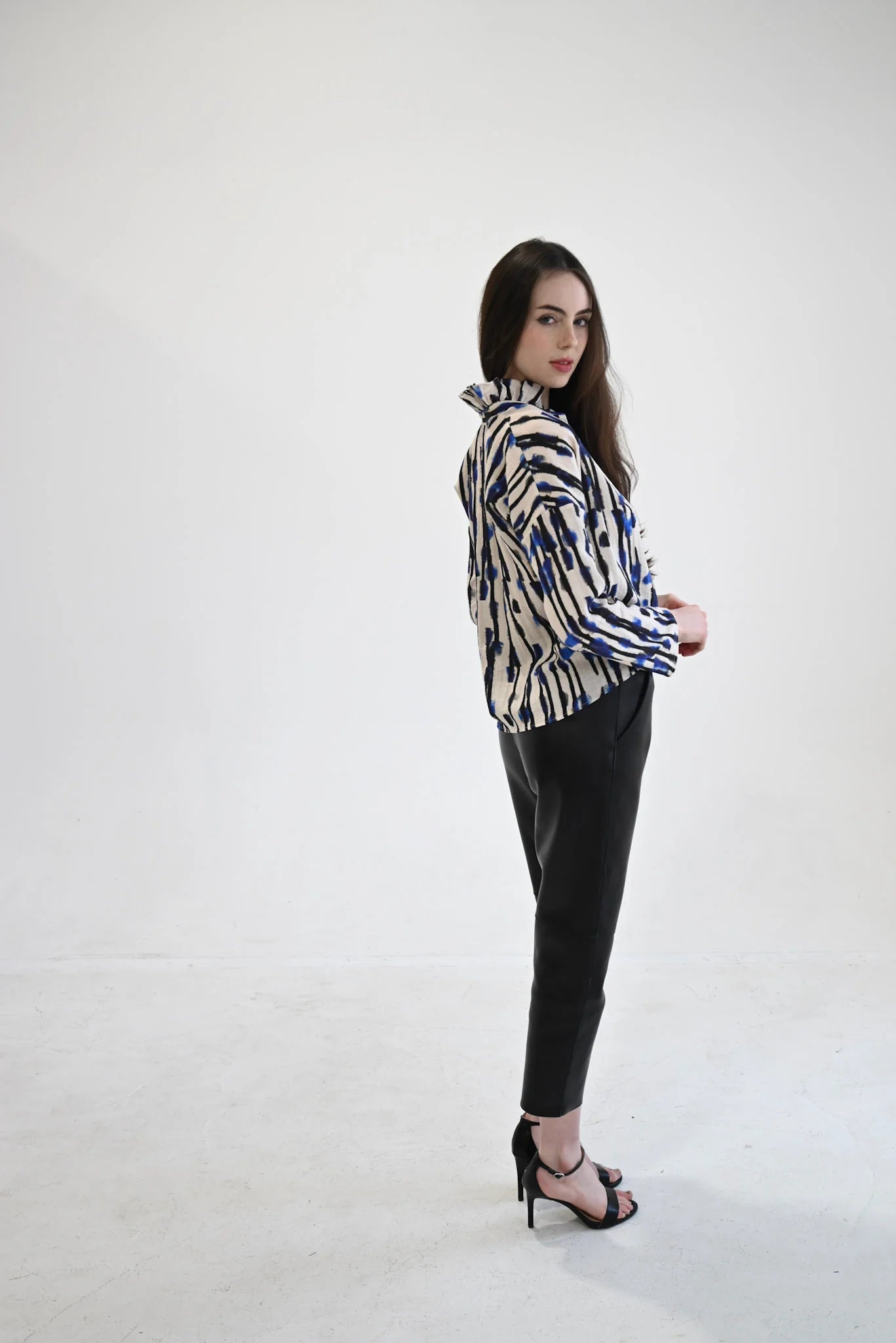 Vicki Long Sleeve Top Fire Stripe