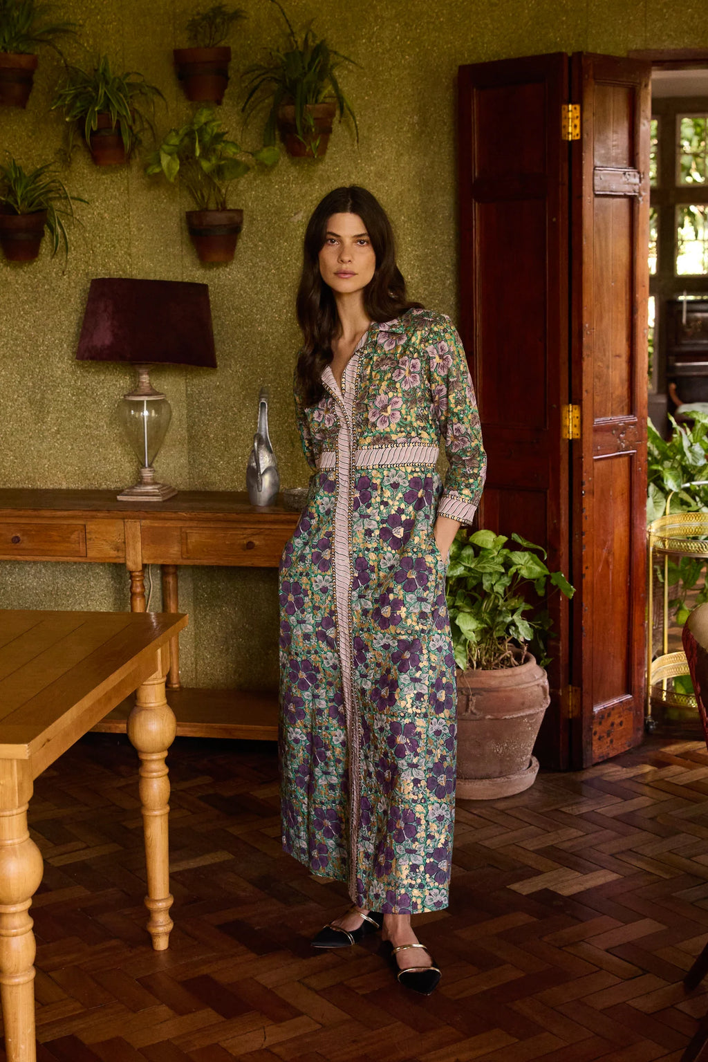 Shirt Dress Maxi Matera Green