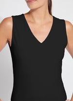 Essential V-neck Shell Black
