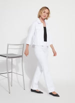 Remi 3/4 Sleeve Denim Jacket White