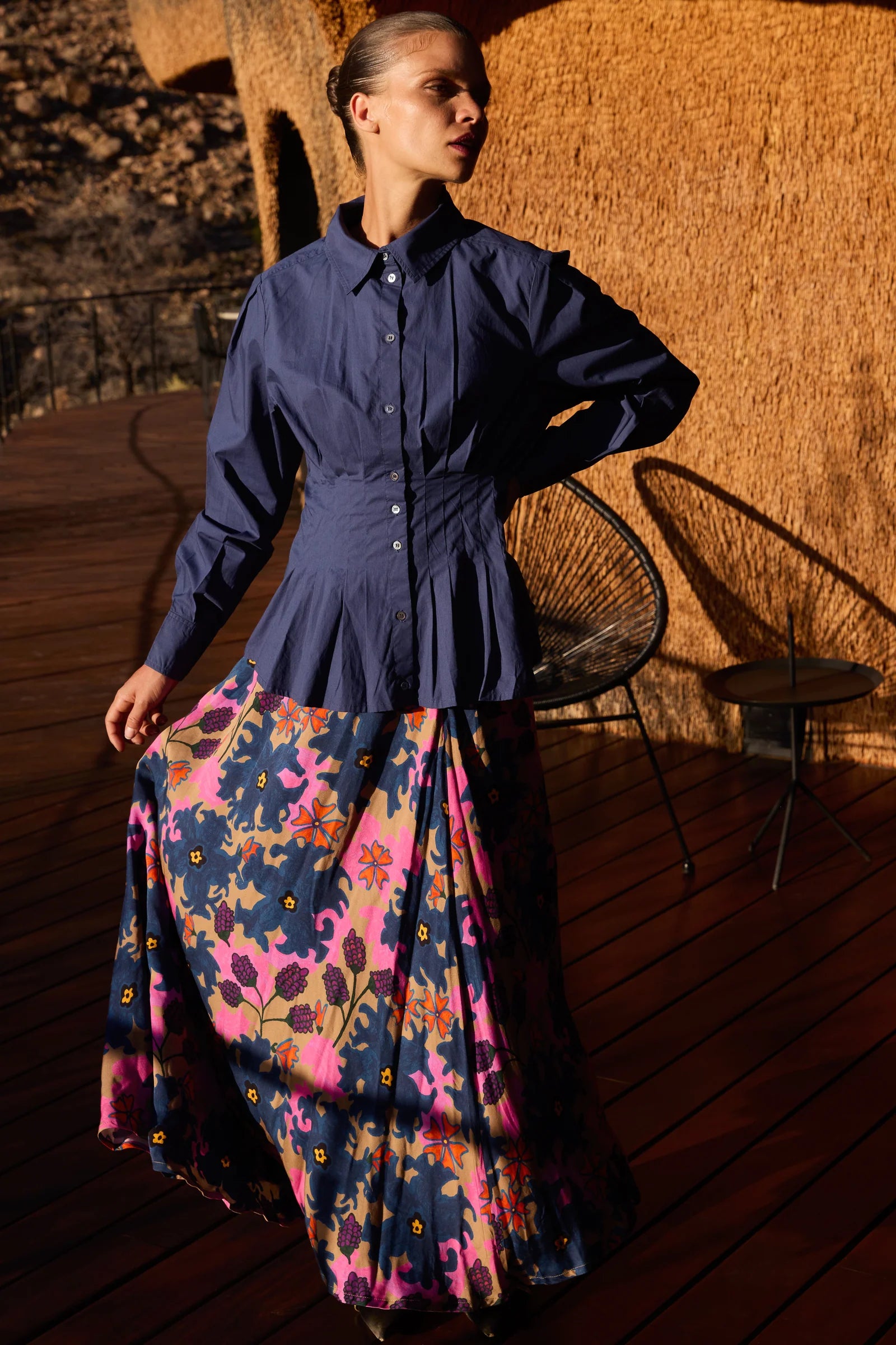 Swing Skirt Suzani navy