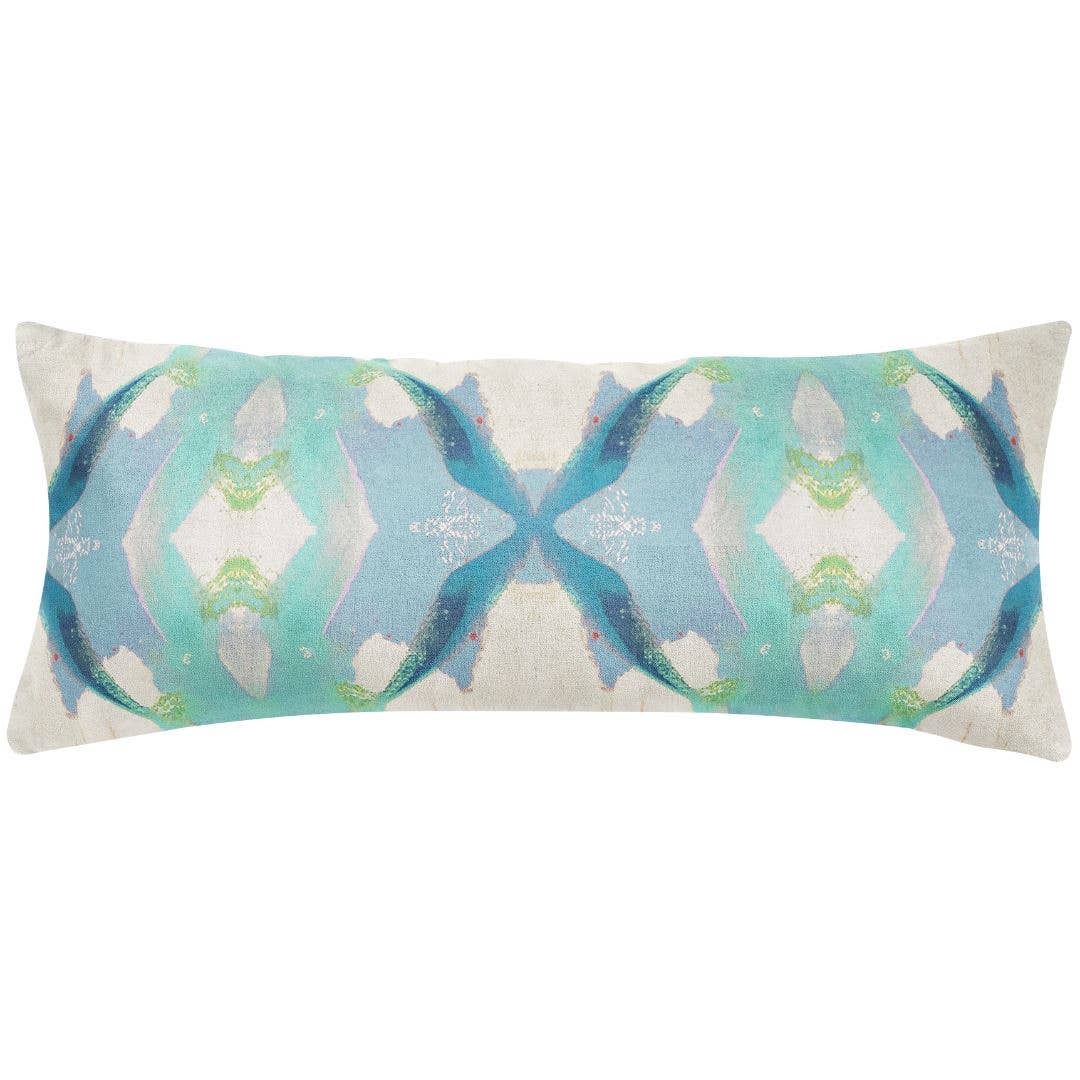 Jasmine Blue Decorative Pillow: 22" x 22" Throw Pillow
