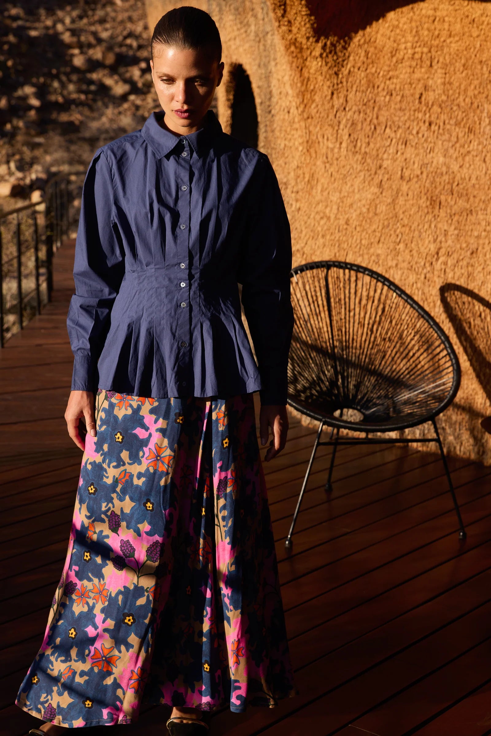 Swing Skirt Suzani navy