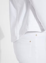 Remi 3/4 Sleeve Denim Jacket White