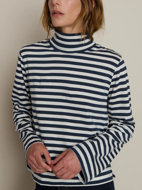 Neo Mock Striped Turtleneck