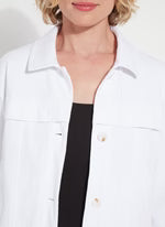 Remi 3/4 Sleeve Denim Jacket White