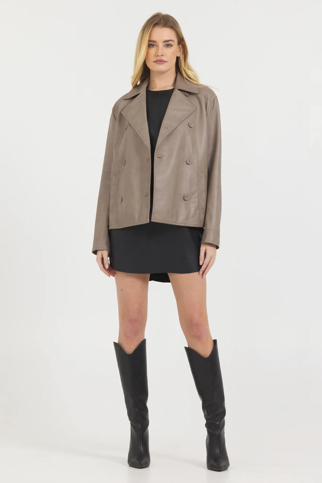 Anna Peacoat Vintage Leather