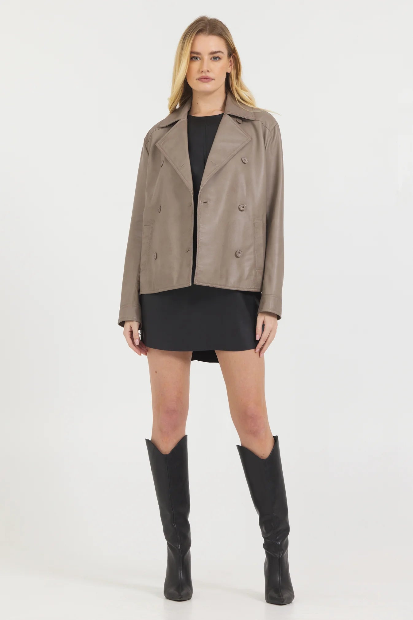 Anna Peacoat Vintage Leather