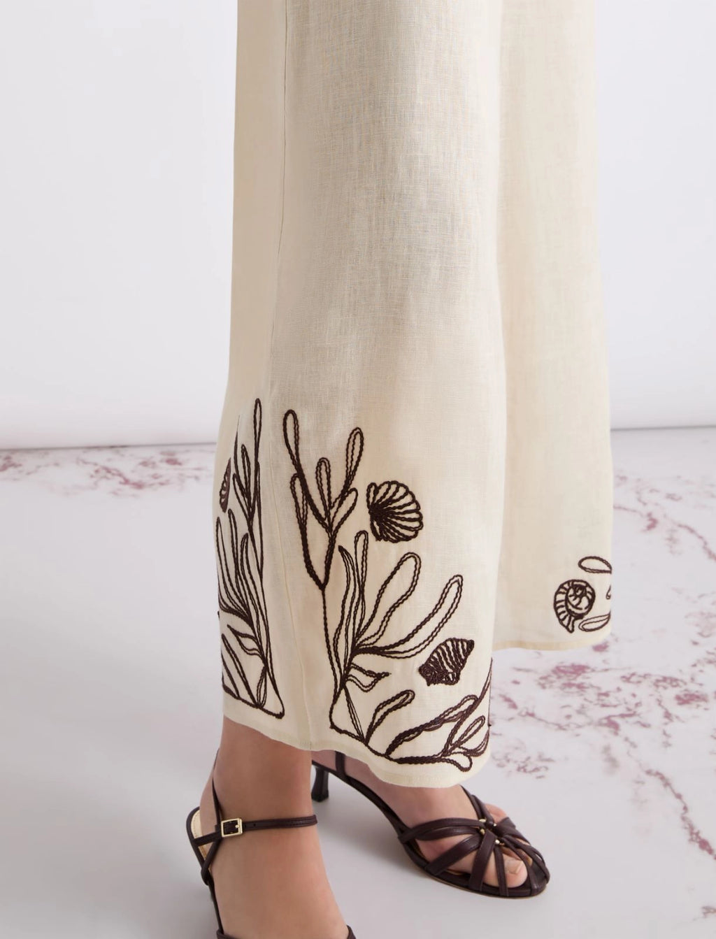 Milldolce Embroidered Shell Trousers Brown