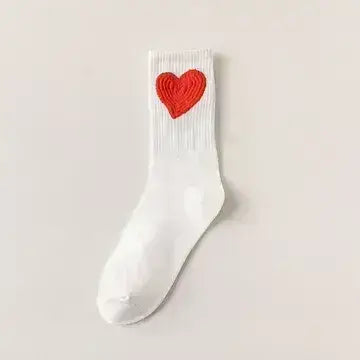 Women's Socks with Hearts: Black