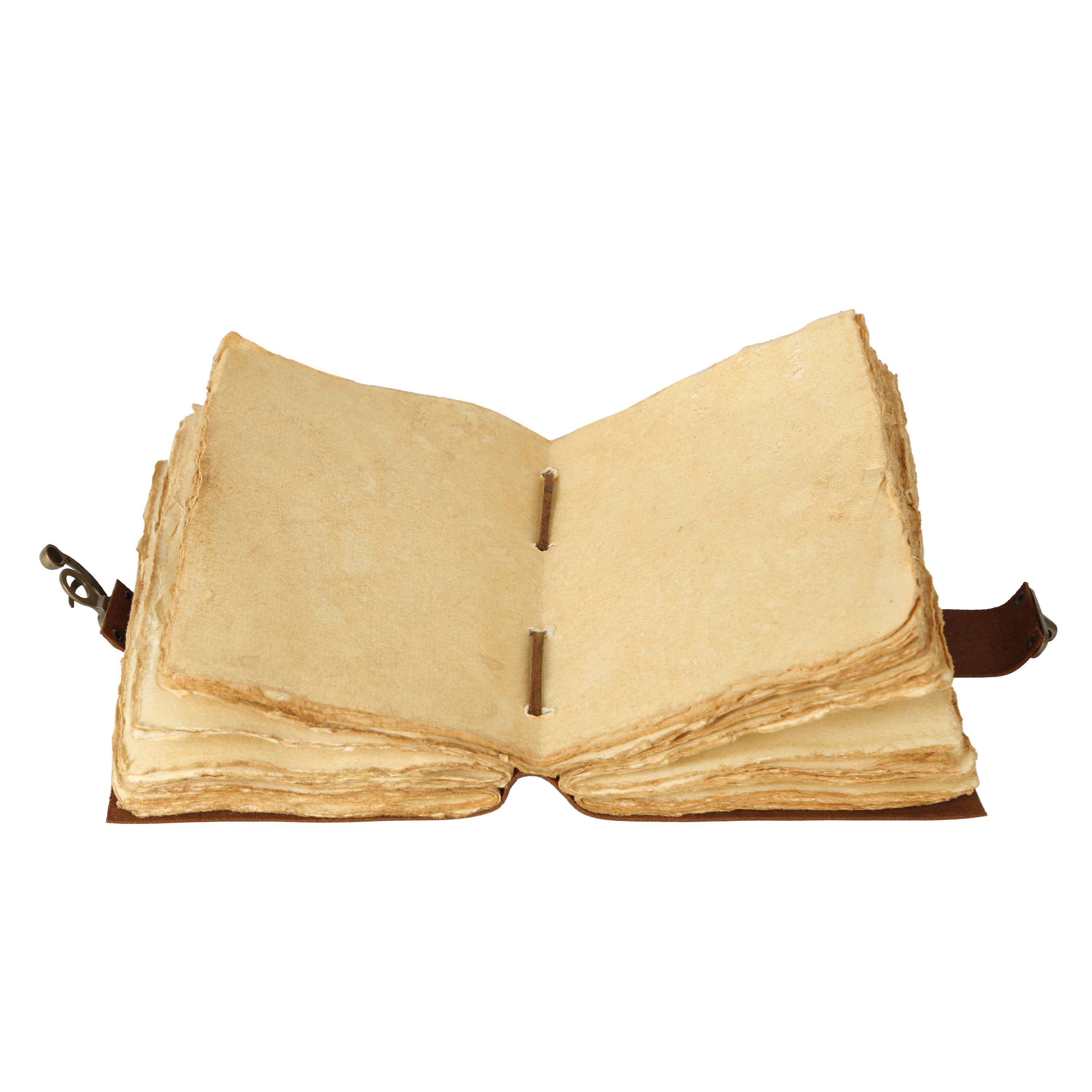 Handmade Leather Journal with C-Lock Unlined Deckle: Brown / 7 x 5 Inches