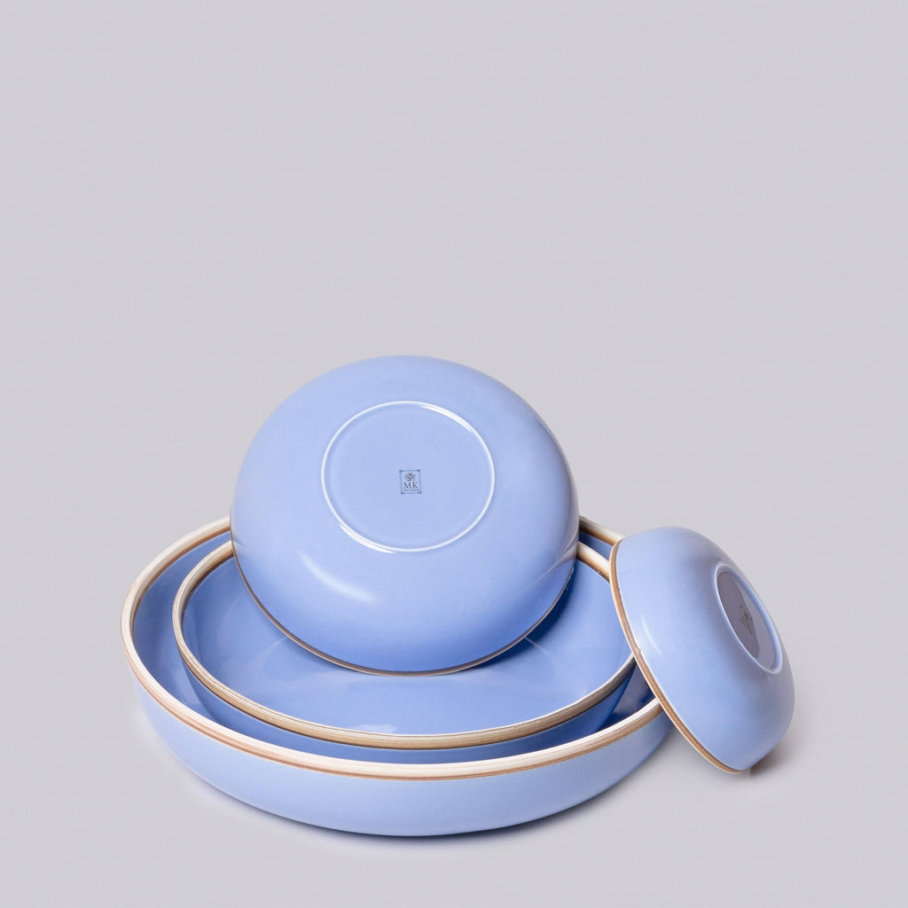 Lavender Glossy Porcelain Nesting Hermit Bowls: Lavender / Large