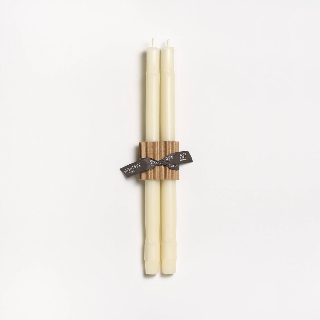 12" Bamboo Taper Candles: Burnt amber