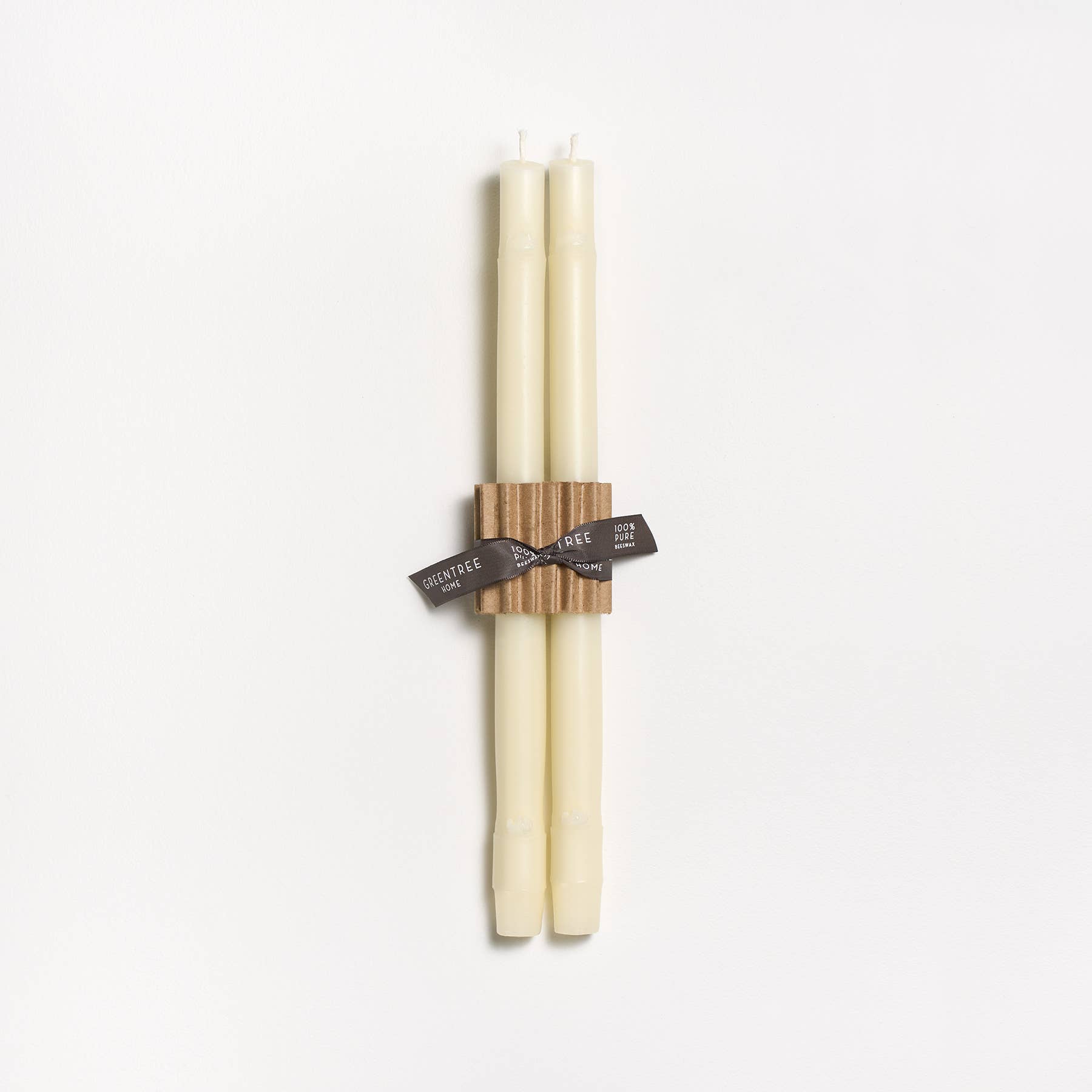 12" Bamboo Taper Candles: Burnt amber