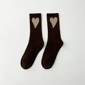 Women's Socks with Hearts: Black