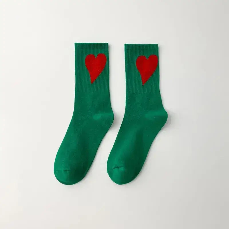 Women's Socks with Hearts: Pink