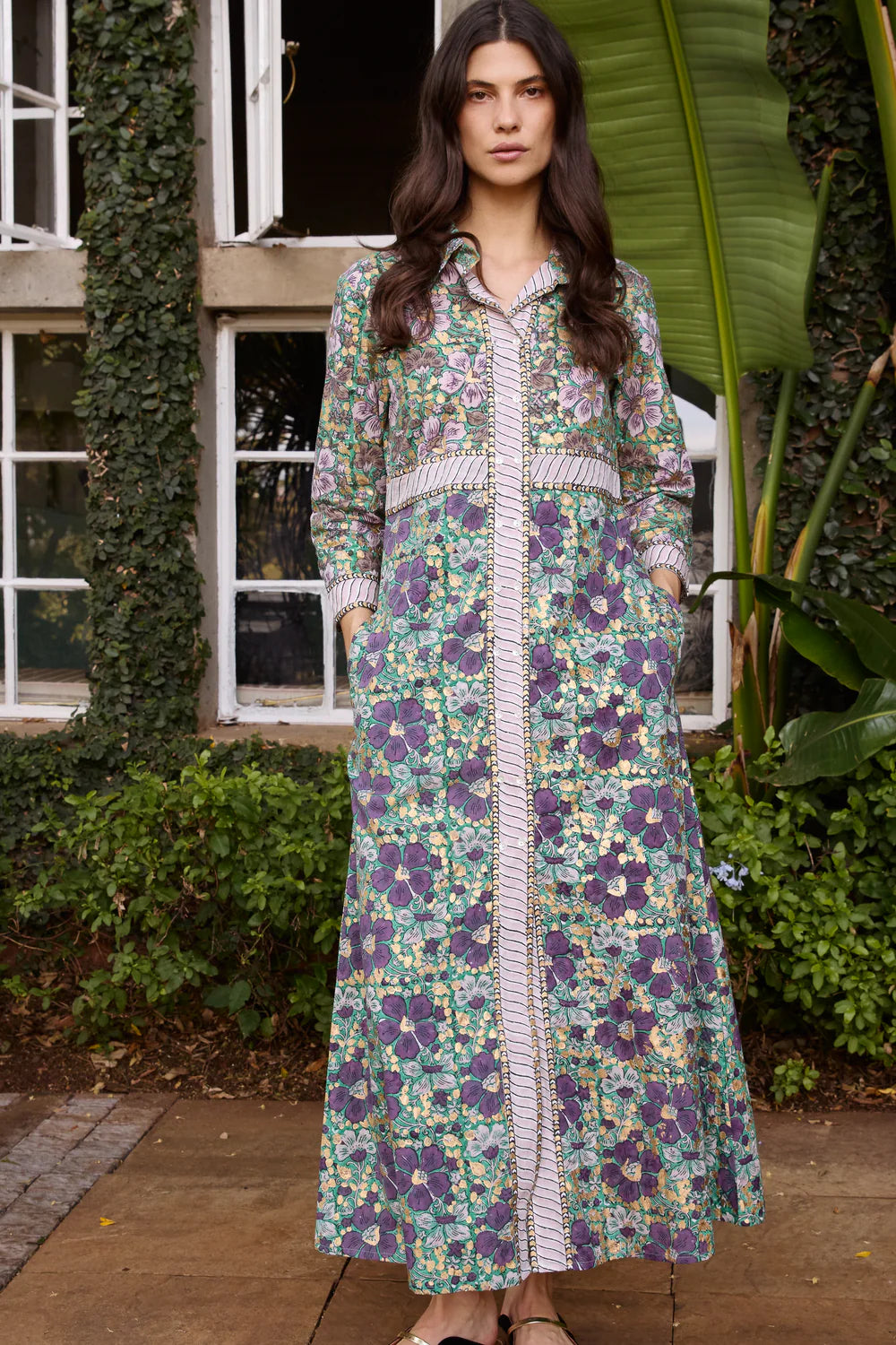 Shirt Dress Maxi Matera Green