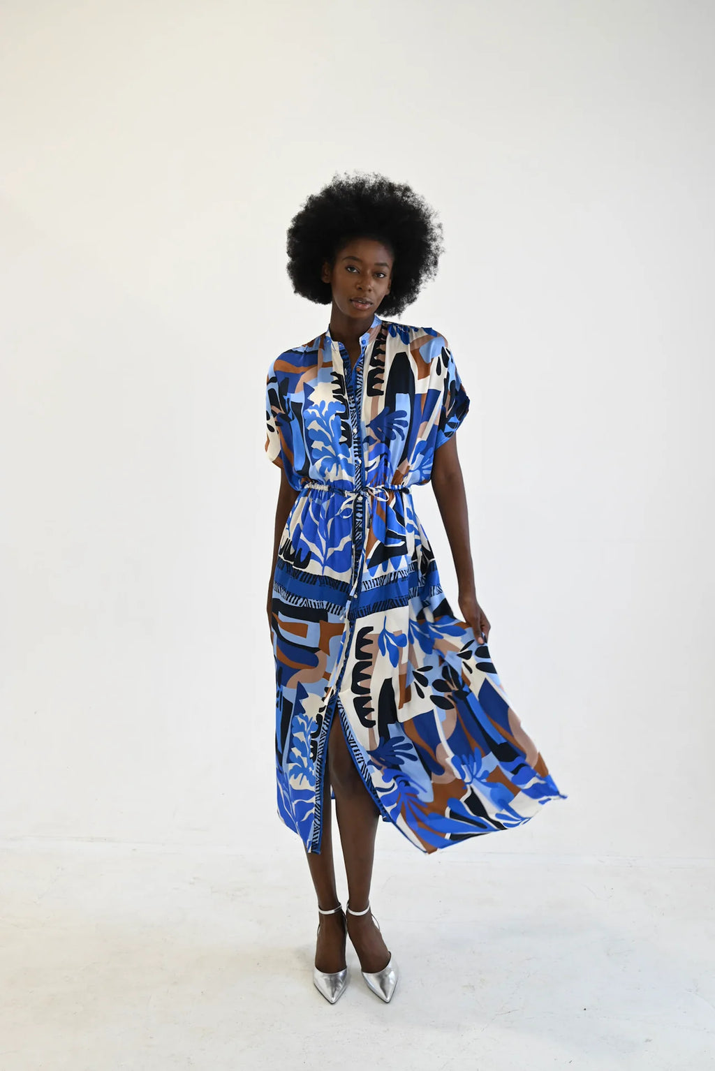 Long Shirt Dress Scarf Print