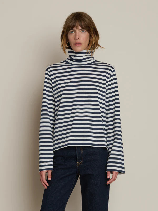 Neo Mock Striped Turtleneck