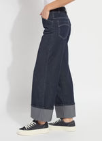 Samara Cuffed Wide Leg Denim Indigo