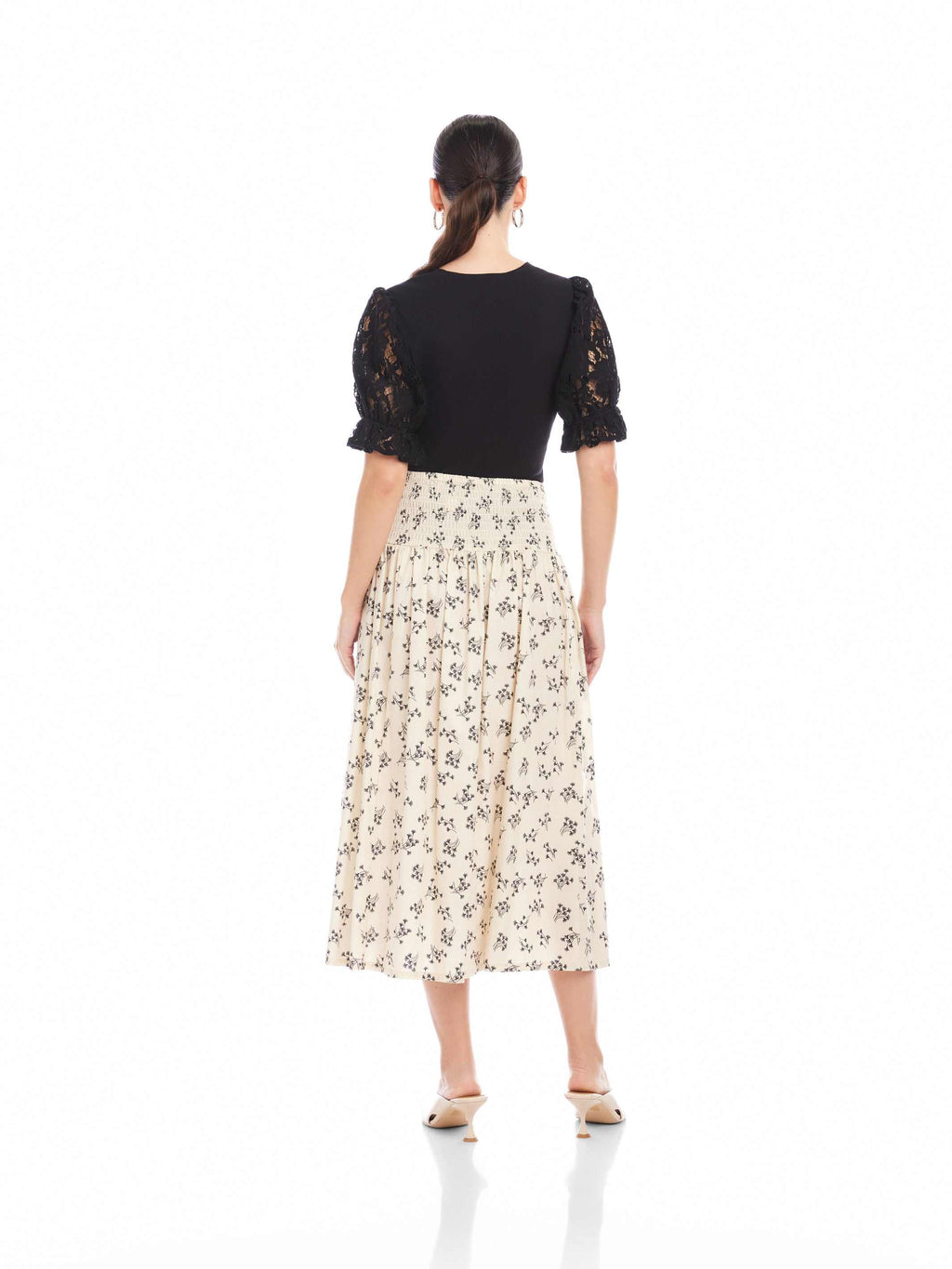 Smock Waist Black and Ivory