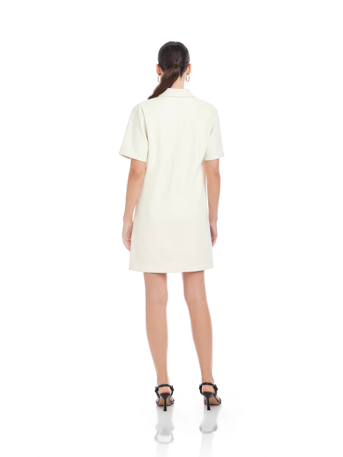 Faux Leather Ivory Dress