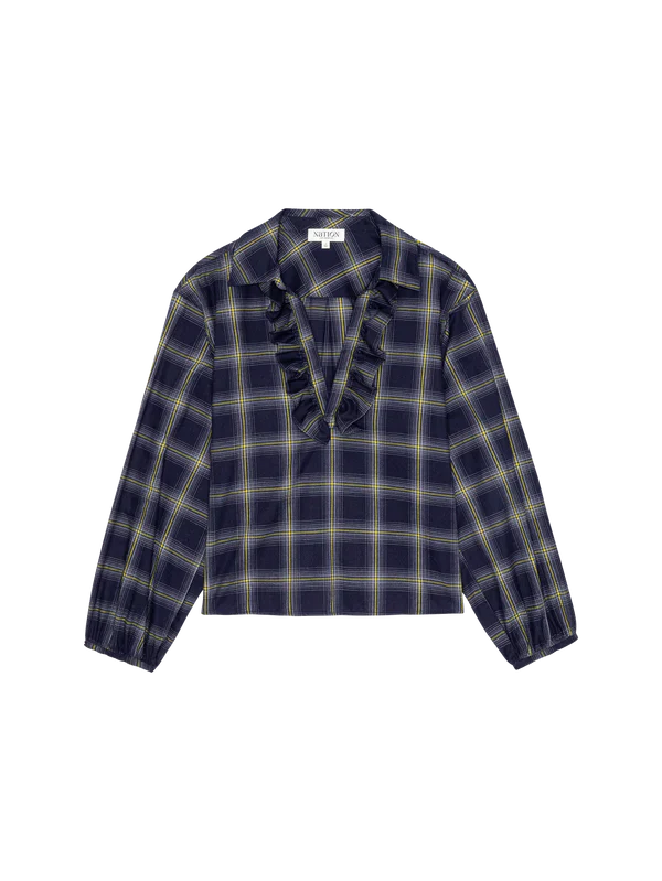 Beckett Blouse Starry Night Plaid