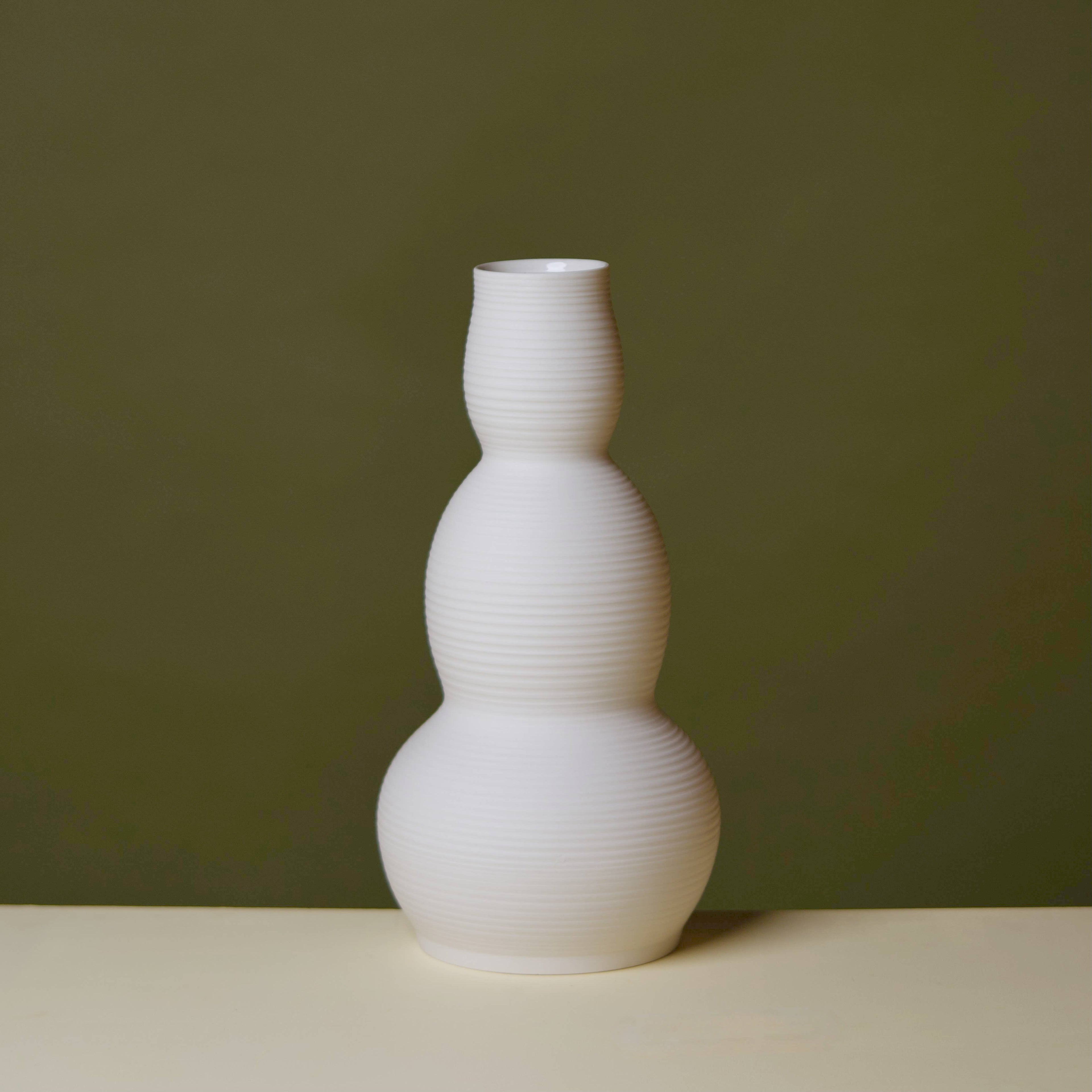 Cold Mountain Matte Porcelain Gourd Vase: Butter