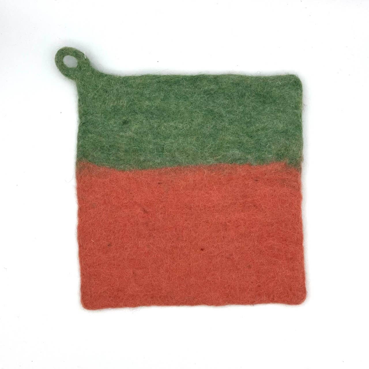 Two-tone Felt Pot Holder: Fuschia and Orange