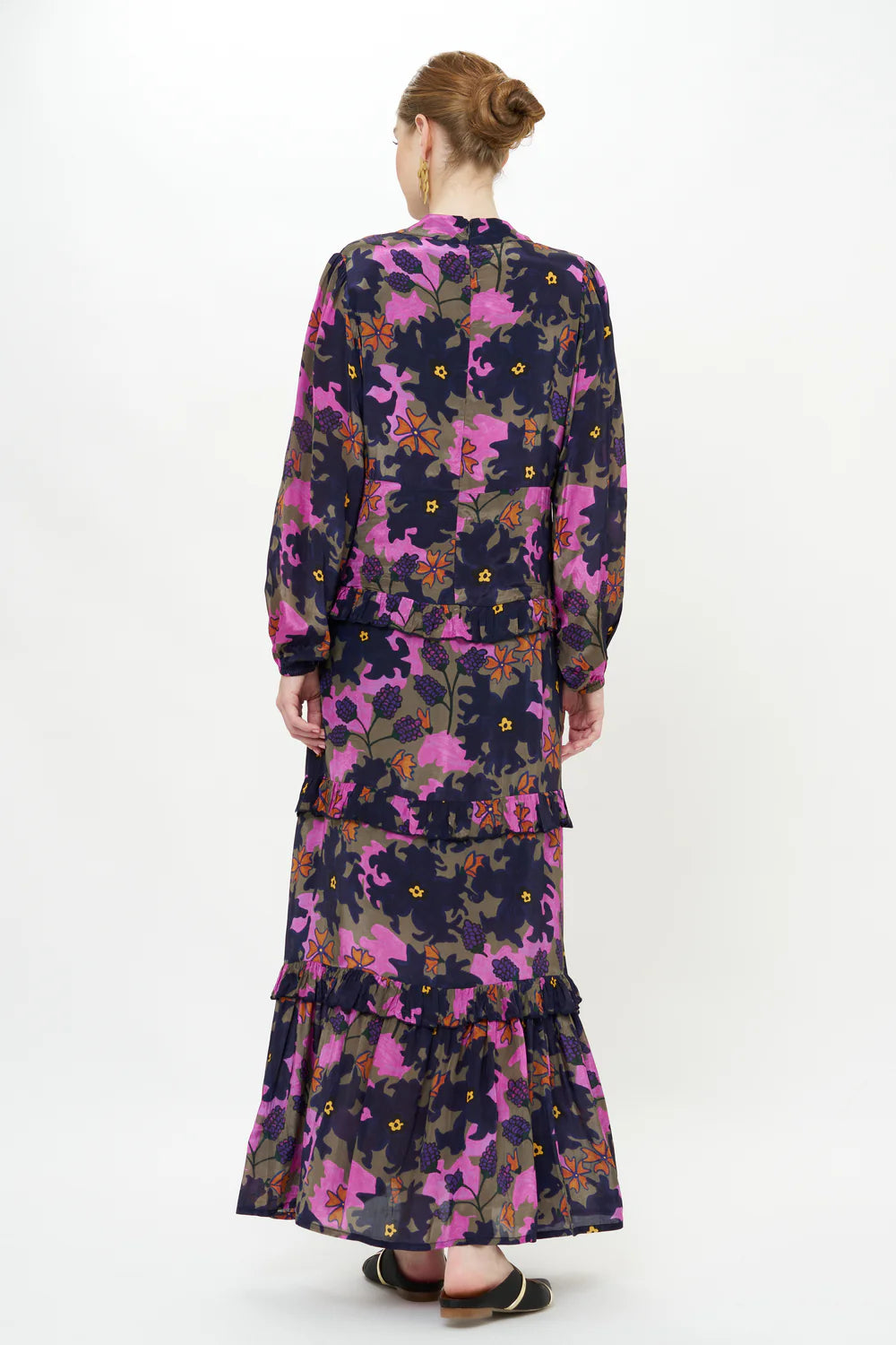Suzani Navy Mock Neck Maxi