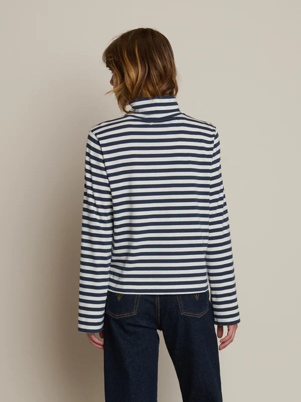 Neo Mock Striped Turtleneck