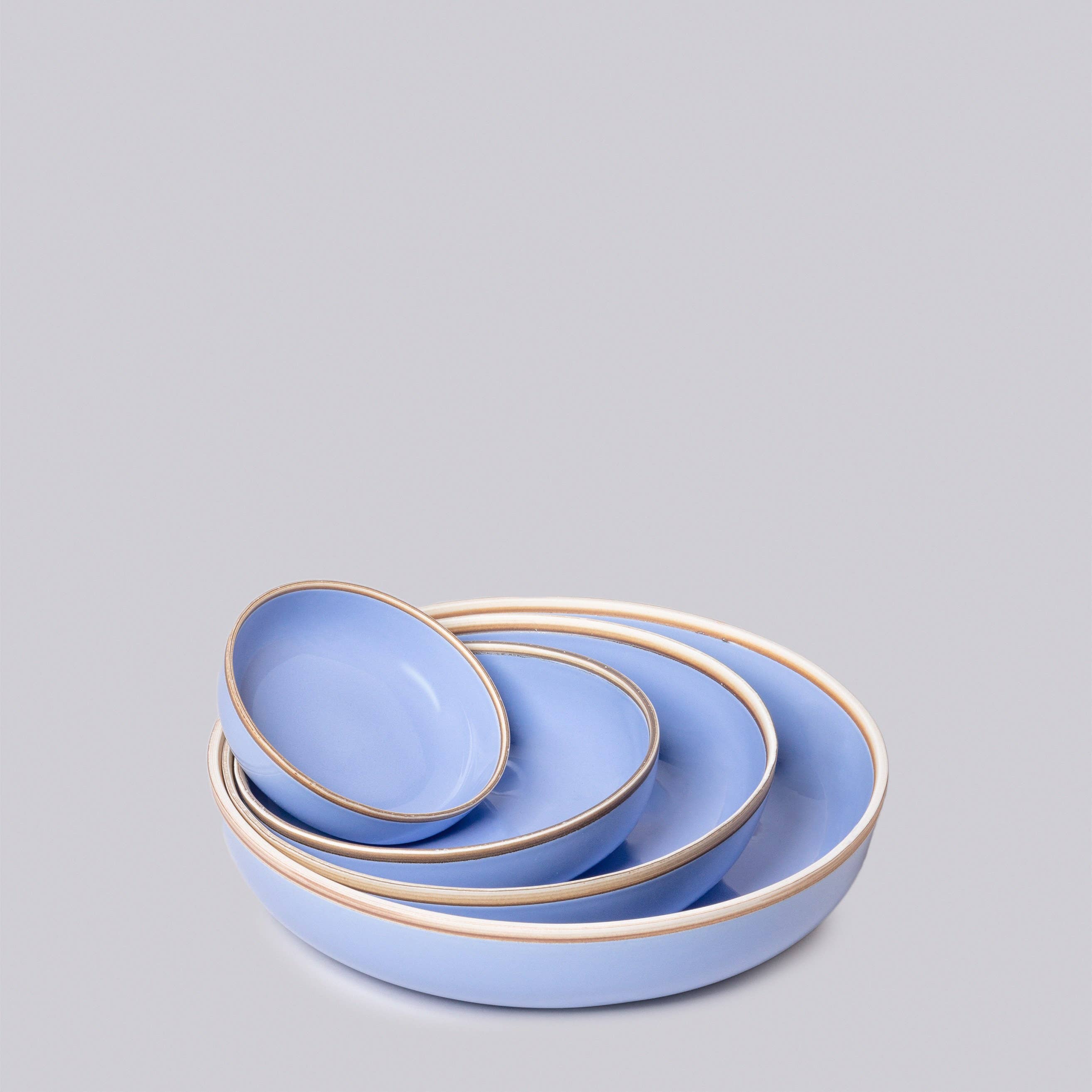 Lavender Glossy Porcelain Nesting Hermit Bowls: Lavender / Medium