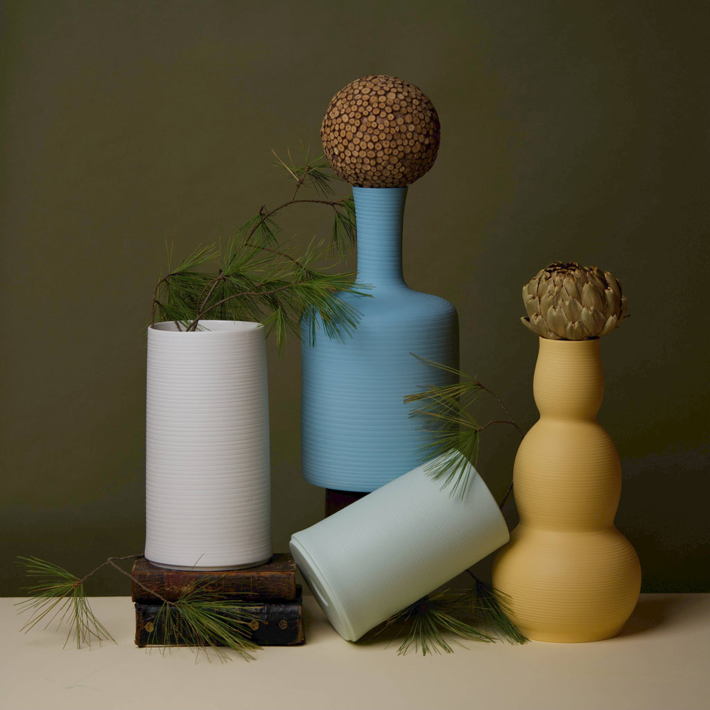 Cold Mountain Matte Porcelain Gourd Vase: Butter